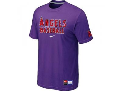Los Angels of Anaheim Purple NEW Short Sleeve Practice T-Shirt Los Angels of Anaheim Purple NEW Short Sleeve Practice T-Shirt