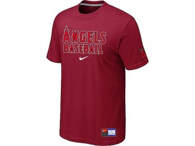 Los Angels of Anaheim Red NEW Short Sleeve Practice T-Shirt Los Angels of Anaheim Red NEW Short Sleeve Practice T-Shirt