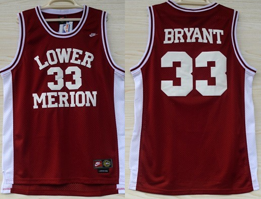 Lower Merion Aces 33 Kobe Bryant Red High School Mesh Basketball Jersey Lower Merion Aces 33 Kobe Bryant Red High School Mesh Basketball Jersey