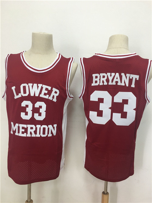 Lower Merion Aces 33 Kobe Bryant Red High School Mesh Basketball Jersey Lower Merion Aces 33 Kobe Bryant Red High School Mesh Basketball Jersey