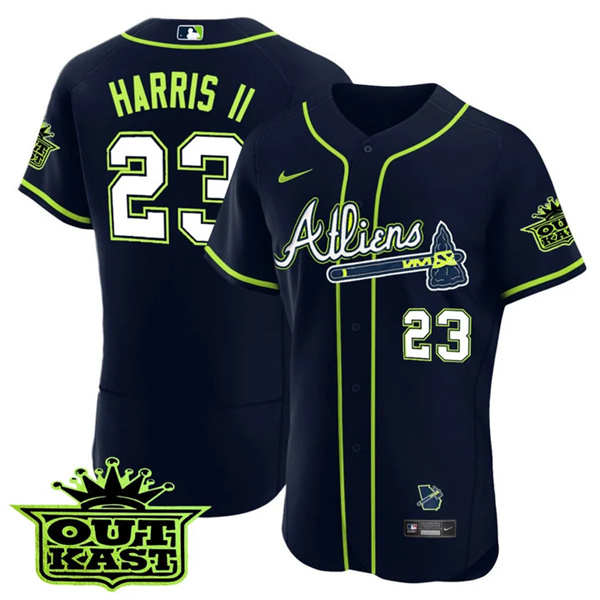 MEN'S ATLANTA BRAVES ATLIENS #23 Michael Harris II FLEX BASE JERSEY - ALL STITCHED MEN'S ATLANTA BRAVES ATLIENS #23 Michael Harris II FLEX BASE JERSEY - ALL STITCHED