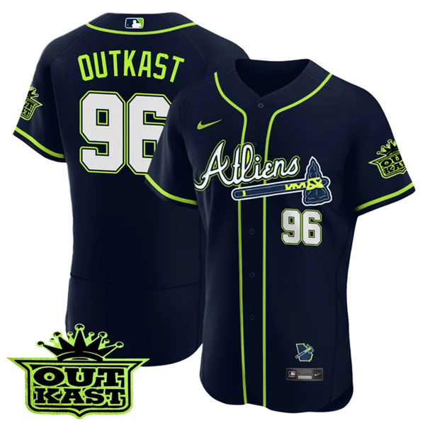 MEN'S ATLANTA BRAVES ATLIENS #96 OutKast FLEX BASE JERSEY - ALL STITCHED