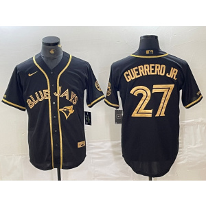 MLB Blue Jays 27 Vladimir Guerrero Jr. Black Gold Nike Cool Base Men Jersey MLB Blue Jays 27 Vladimir Guerrero Jr. Black Gold Nike Cool Base Men Jersey