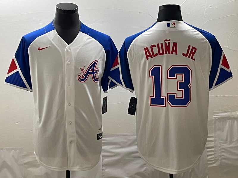 MLB Braves 13 Ronald Acuna White City Connect Cool Base Men Jersey 9 MLB Braves 13 Ronald Acuna White City Connect Cool Base Men Jersey 9