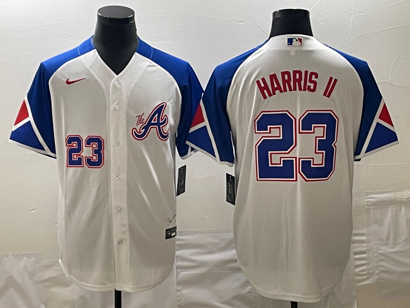 MLB Braves 23 Harris II White City Connect Cool Base Men Jersey MLB Braves 23 Harris II White City Connect Cool Base Men Jersey