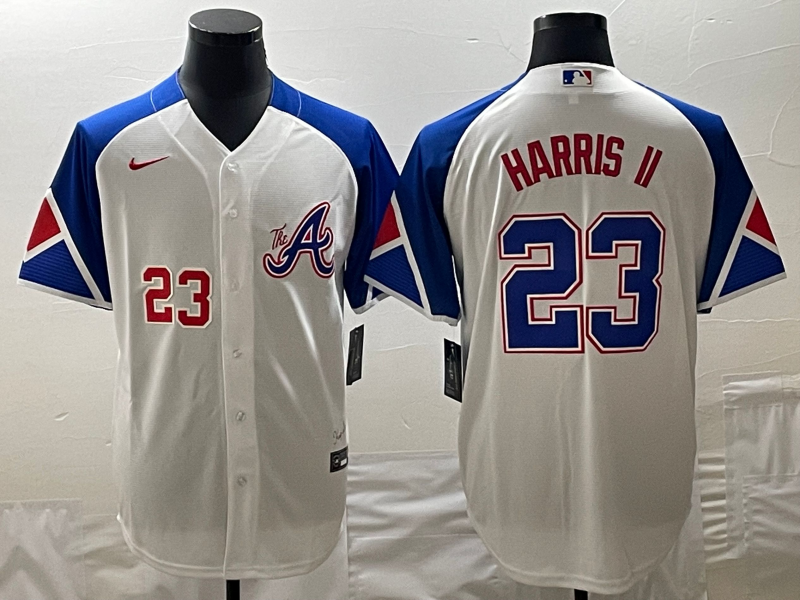 MLB Braves 23 Harris II White City Connect Nike Cool Base Men Jersey 8 MLB Braves 23 Harris II White City Connect Nike Cool Base Men Jersey 8