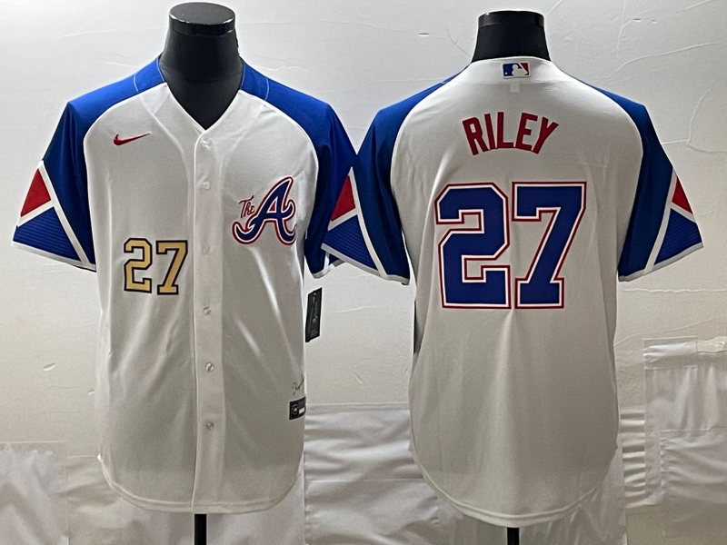 MLB Braves 27 Riley White City Connect Cool Base Men Jersey 1 MLB Braves 27 Riley White City Connect Cool Base Men Jersey 1