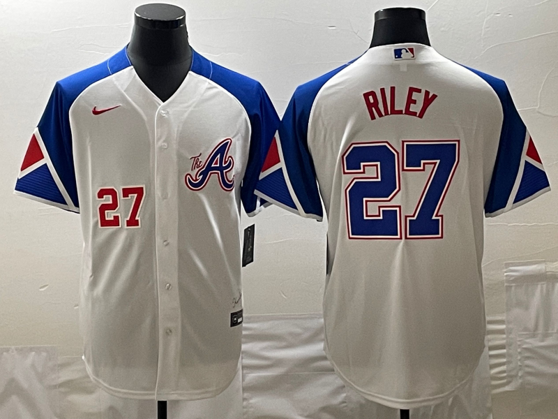 MLB Braves 27 Riley White City Connect Cool Base Men Jersey 2 MLB Braves 27 Riley White City Connect Cool Base Men Jersey 2