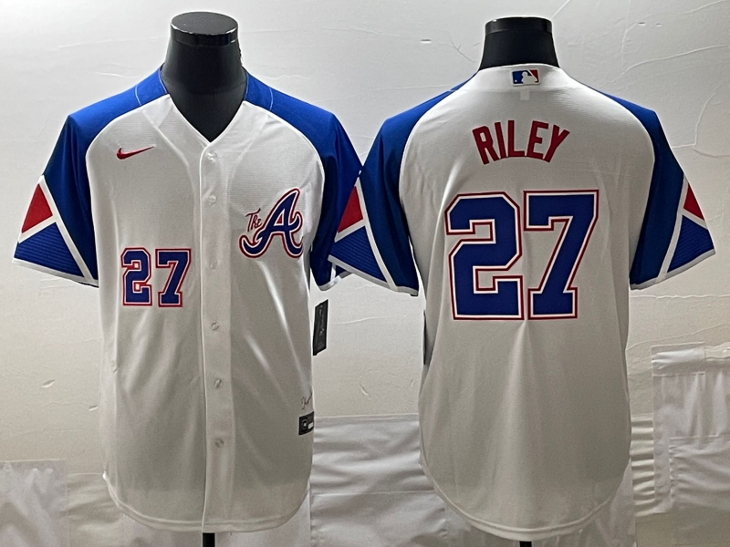 MLB Braves 27 Riley White City Connect Cool Base Men Jersey 5 MLB Braves 27 Riley White City Connect Cool Base Men Jersey 5