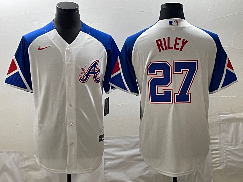 MLB Braves 27 Riley White City Connect Cool Base Men Jersey MLB Braves 27 Riley White City Connect Cool Base Men Jersey