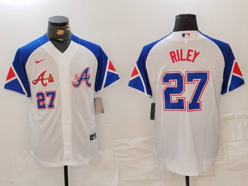 MLB Braves 27 Riley White City Connect Nike Cool Base Men Jersey 7 MLB Braves 27 Riley White City Connect Nike Cool Base Men Jersey 7