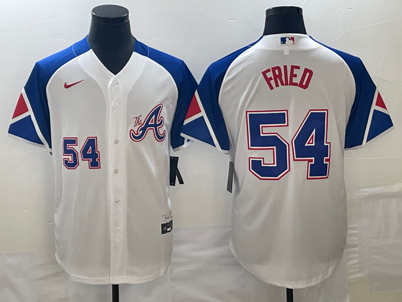 MLB Braves 54 Max Fried White City Connect Nike Cool Base Men Jersey 3 MLB Braves 54 Max Fried White City Connect Nike Cool Base Men Jersey 3