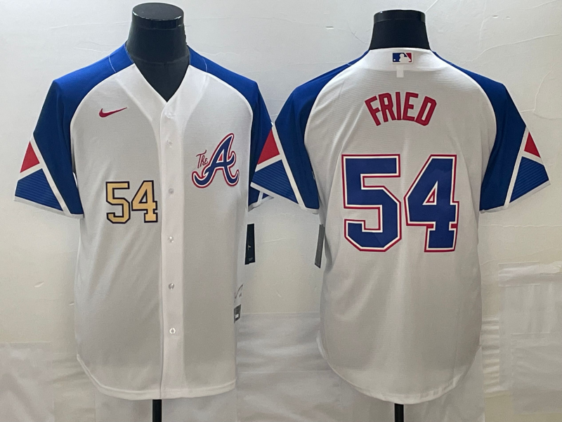 MLB Braves 54 Max Fried White City Connect Nike Cool Base Men Jersey MLB Braves 54 Max Fried White City Connect Nike Cool Base Men Jersey