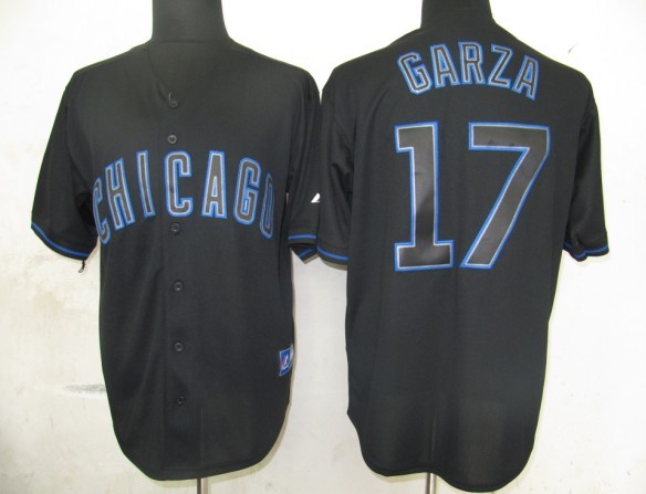 MLB Chicago Cubs 17 Garza Black Fashion Jerseys