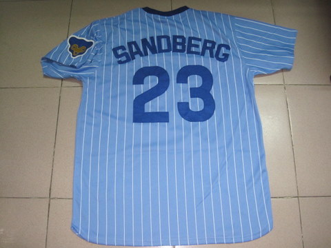 MLB Chicago Cubs 23 Sandberg blue stripe jerseys