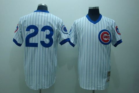 MLB Chicago Cubs 23 Sandberg strip white