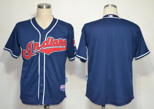MLB Cleveland Indians Blank Blue Jerseys