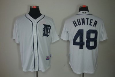 MLB Detroit Tigers 48# Torii Hunter White Jerseys