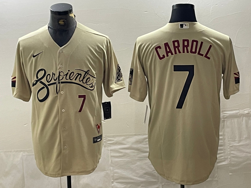 MLB Diamondbacks 7 Corbin Carroll Cream City Nike Cool Base Men Jersey1