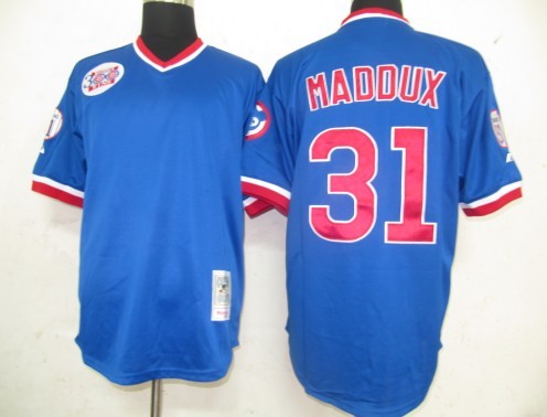 MLB Jersey Chicago Cubs 31 Maddux Blue (M&N) MLB Jersey Chicago Cubs 31 Maddux Blue (M&N)