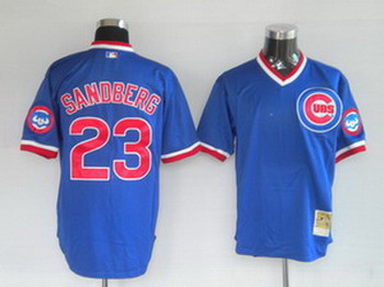 MLB Jerseys Chicago Cubs 23 Sandberg Blue MN