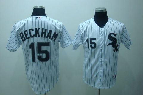MLB Jerseys Chicago White Sox 15 Beckham white Pinstripe
