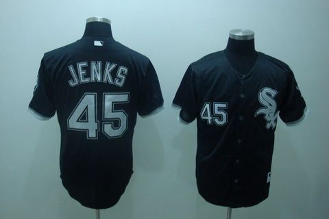 MLB Jerseys Chicago White Sox 45 JENKS Black