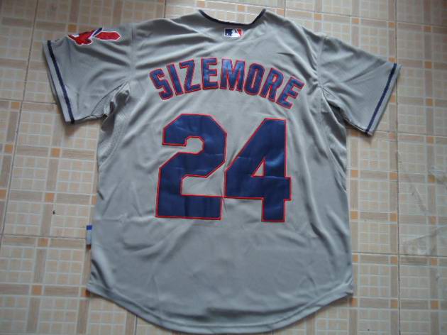 MLB Jerseys Cleveland Indians 24# SIZEMORE Grey