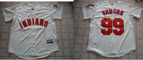 MLB Jerseys Cleveland Indians 99 Vaughn cream