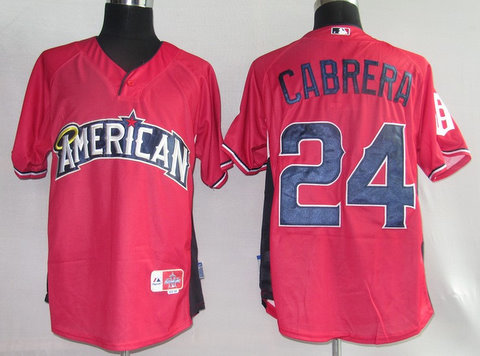 MLB Jerseys Detroit Tigers 24 Cabrera Red(2010 ALL STAR)