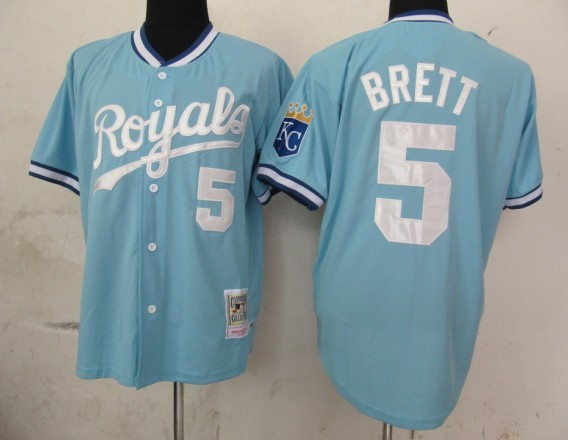 MLB Jerseys Kansas Royals 5 Brett LT blue