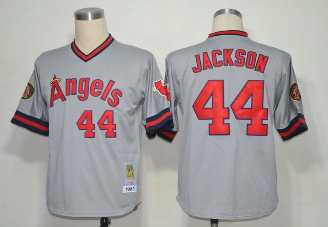 MLB Jerseys Los Angeles Angels 44 Jackson Grey Jerseys M&N 1985