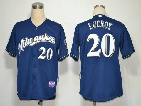 MLB Jerseys Milwaukee Brewers 20 Lucroy Blue cheap MLB jerseys