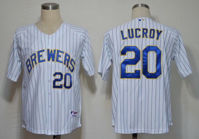MLB Jerseys Milwaukee Brewers 20 lucroy white jerseys