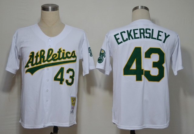 MLB Jerseys Oakland Athletics 43 Eckersley white jerseys