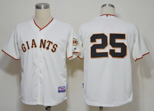 MLB Jerseys San Francisco Giants 25 Barry Bonds Cream Jerseys