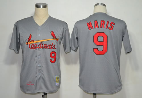 MLB Jerseys St. Louis Cardinals #9 Roger Maris Grey M&n 1967