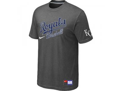 MLB Kansas City Royals D.Grey NEW Short Sleeve Practice T-Shirt MLB Kansas City Royals D.Grey NEW Short Sleeve Practice T-Shirt