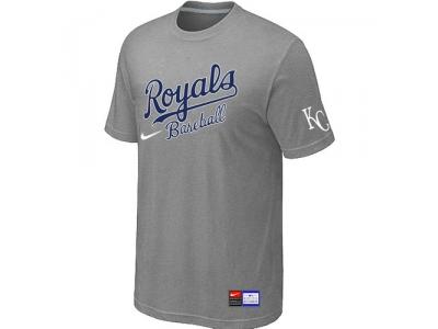MLB Kansas City Royals L.Grey NEW Short Sleeve Practice T-Shirt MLB Kansas City Royals L.Grey NEW Short Sleeve Practice T-Shirt