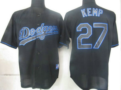MLB Los Angeles Dodgers 27 Kemp Black Fashion Jersey