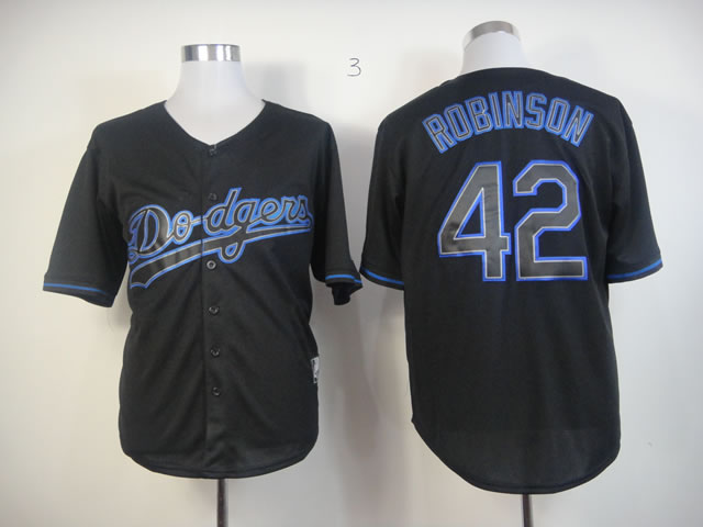 MLB Los Angeles Dodgers 42 robinson Black Fashion Jersey