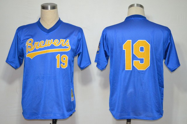 MLB Milwaukee Brewers 19# Yount blue Jerseys
