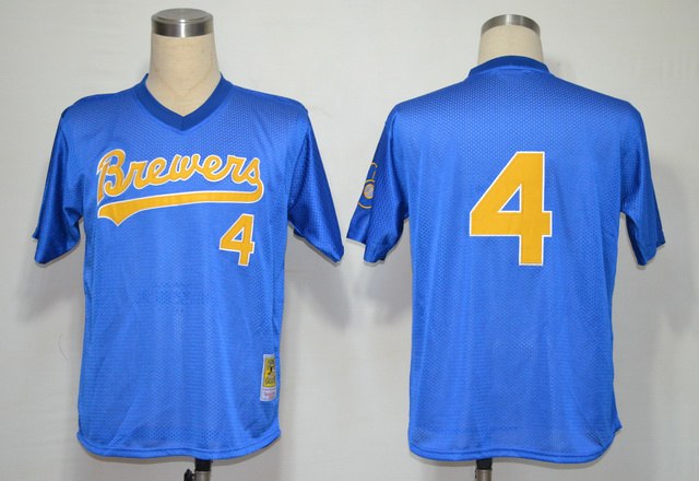 MLB Milwaukee Brewers 4 Paul Molitor blue Jerseys