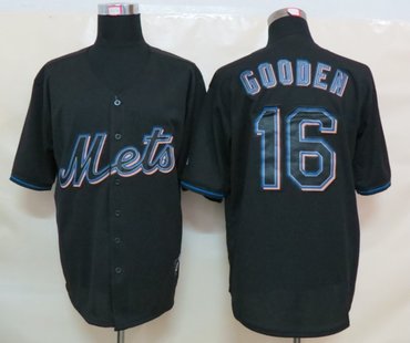 MLB New York Mets 16 Gooden Black Fashion Jerseys