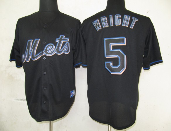 MLB New York Mets 5 David Wright Black Fashion Jerseys