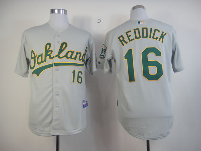 MLB Oakland Athletics #16 Reddick Grey Jerseys