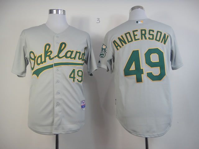 MLB Oakland Athletics #49 Anderson Grey Jerseys