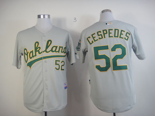 MLB Oakland Athletics #52 Yoenis Cespedes grey jerseys
