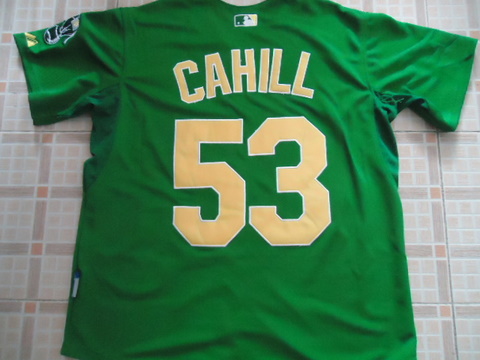 MLB Oakland Athletics 53 Cahill jersey green