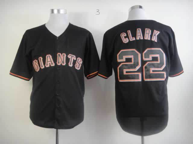 MLB San Francisco Giants 22 Clark Black Fashion Jerseys